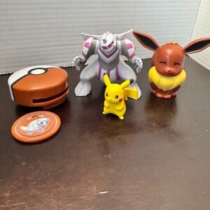 Lot of Three McDonald’s Pokemon Toys and One Pikachu Figure